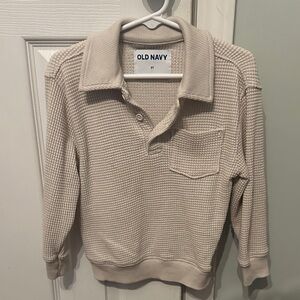 Old Navy Beige Waffle Knit Sweater